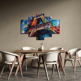 Obraz - Maľba Eiffelovej veže II. (150x105 cm)