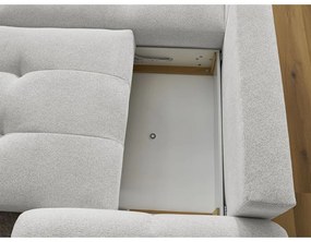 Svetlosivá ženilková rozkladacia/s úložným priestorom rohová pohovka (ľavý roh/s leňoškou) Roxelane – Bobochic Paris