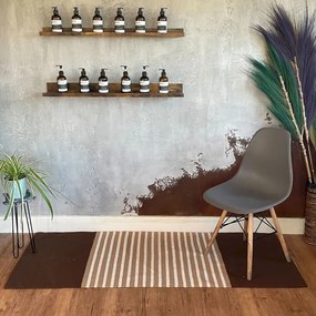 Koberec behúň pruhovaný 70x170cm hnedý