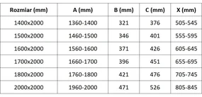 Mexen Velar L Duo, posuvné sprchové dvere do otvoru 160 cm, 8mm číre sklo, čierna matná, 871-160-003-02-70