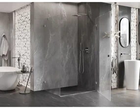 Mexen Lunar-B, pravostranný výklopný sprchový kút 80 x 70 cm, 8mm číre sklo, chrómový profil, 832-080-070-01-00-P