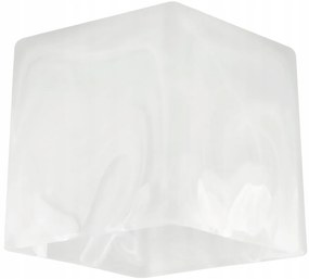 BERGE LED závesné stropné svietidlo, drevený trám, 3xE27, loft, mliečna kocka - biela