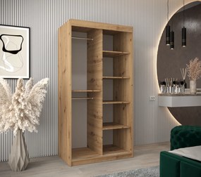Šatníková skriňa 100 cm Mokka (dub artisan). Akcia -21%. Vlastná spoľahlivá doprava až k Vám domov. 1126019