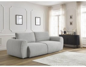 Svetlosivá menčestrová rozkladacia pohovka 257 cm Lucien – Bobochic Paris