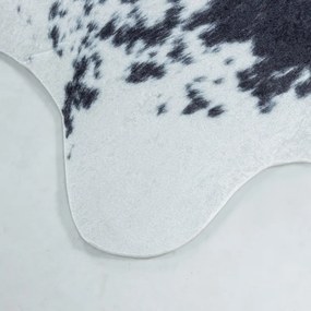 Ayyildiz, Kusový koberec Etosha 4114 black (tvar kožušiny), 150x200 tvar kožešiny, čiernobiela, chodba / predsieň