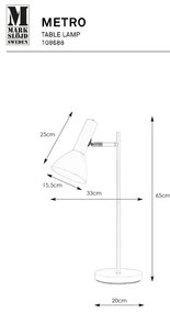 Markslöjd 108688 - Stolná lampa METRO 1xE27/40W/230V biela