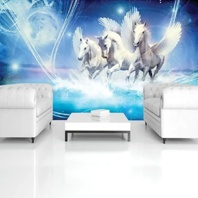 Fototapeta - Pegasus na modrom pozadí (152,5x104 cm)