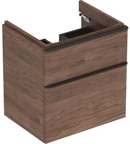 Geberit Smyle Square kúpeľňová skrinka pod umývadlo 58,4x62x47 cm orech 500.352.JR.1
