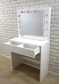 Toaletný stolík so svetielkami bez taburetky