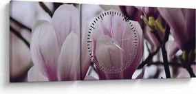 Obraz - Magnolie (s hodinami) (90x30 cm)
