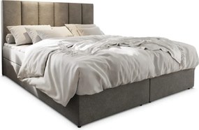 AKCE Čalúnená posteľ boxspring MERALIS 180x200 cm sivá II. akosť Matrac: Matrac Bonell pružinový
