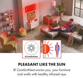 Klarstein Wonderwall 120, infračervený ohrievač, 120 x 100 cm, 1200 W, časovač, IP24