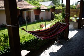 Farebná hojdacia sieť HAMAK pre 2 osoby 190x150 cm