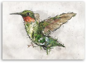 Gario Obraz na plátne Kolibrík a čarovný les - Barrett Biggers Rozmery: 100 x 70 cm