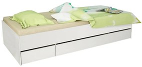 Jednolôžková posteľ 90 cm Matari (biela + biela). Vlastná spoľahlivá doprava až k Vám domov. 794649