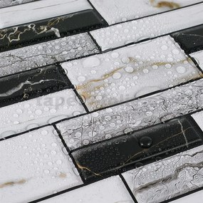 Samolepiace PVC 3D panely TPWP509, cena za kus, rozmer 30 x 30 cm, sivo-čierny obklad, IMPOL TRADE