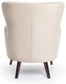Béžové zamatové kreslo ušiak Noemye – Bonami Selection