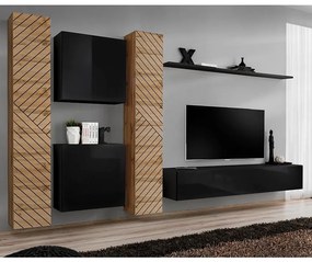 Obývacia Stena Switch VI Line Wotan/Čierna