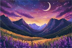Obraz - Fialová krajina (90x60 cm)