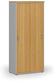 Skriňa so zasúvacími dverami PRIMO GRAY, 1781 x 800 x 420 mm, sivá/buk