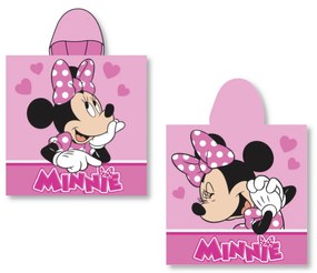 Detské bavlnené pončo RIKKI Minnie 55x110 cm ružové