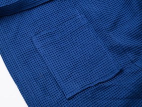 Vafľový župan s kapucňou SPAFFLE, tmavomodrý Veľkosť: L/XL