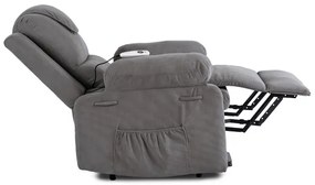 Masážne kreslo s funkciou vstávania MARCOS sivé