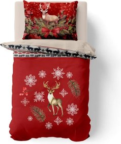 Kvalitex 3D povlečení 140x200, 70x90cm Vánoční jelen