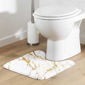 Biela/v zlatej farbe kúpeľňová predložka 45x45 cm Aquamarbre – douceur d'intérieur