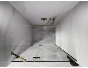 Mexen, Mexen Lunar ľavé otočné sprchové dvere 110 cm, transparentné, zlaté - 834-110-000-50-00-L