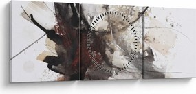 Obraz abstraktné maľby (s hodinami) (90x30 cm)