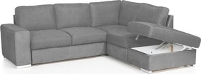 Rohová sedacia súprava Eddi, stredne šedá látka, pravý roh