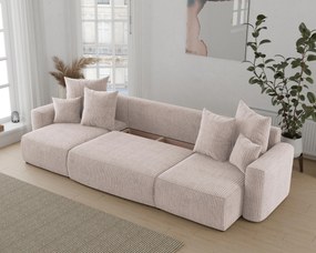 Rohová sedačka Denia U (mliečna). Akcia -20%. Vlastná spoľahlivá doprava až k Vám domov. 1133153