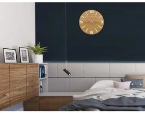 Sammer Moderné drevené hodiny ARABIC - biela/ružová 33 cm ArabicWoodWhitePink