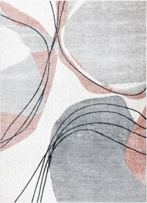 Dywany Łuszczów, Kusový koberec Fusion 5868 white/dark pink, 140x190, ružová, kancelária