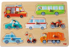 Drevené vkladacie puzzle - dopravné prostriedky