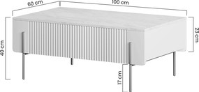 Konferenčný stolík Malmi 100 cm - kašmírová / zlatá