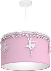 Detské závesné svietidlo Baletnica pink, 1x ružové textilné tienidlo, w