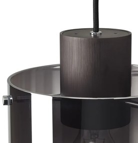 Brilliant - Luster na lanku BETH 3xE27/60W/230V čierna/dymová