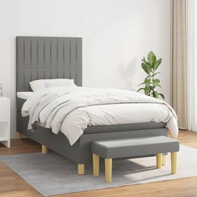 Boxspring posteľ s matracom tmavosivá 90x190 cm látka 3137278