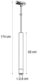 Moderné závesné svietidlo béžové s bielou farbou pre 1-fázový koľajnicový systém - Iconic Frini
