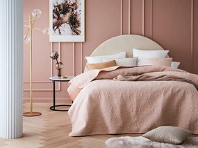 Púdrovo rúžový prehoz na posteľ s ornamentom 240 x 260 cm