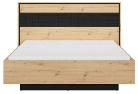 Manželská posteľ 160 cm BRW Pont LOZ/160 (s roštom) (dub artisan + čierna matná). Vlastná spoľahlivá doprava až k Vám domov. 1063045