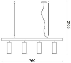 Ideal Lux - LED Luster na lanku DYNAMITE 4xGU10/7W/230V CRI 90 biela