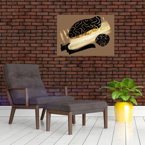 Obraz - Abstrakcia golden brown N⁰3 (70x50 cm)