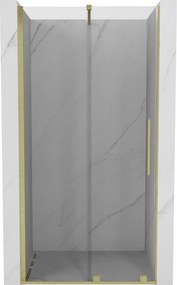 Mexen Velar, posuvné dvere do otvoru 85x200 cm, 8mm číre sklo, zlatý matný profil, 871-085-000-01-55