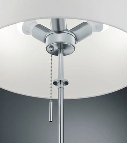 Stojacia lampa v striebornej farbe s textilným tienidlom (výška 180 cm) Lyon – Trio