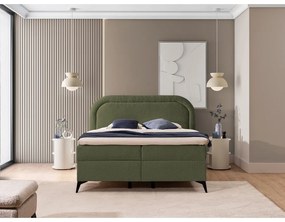 Zelená boxspring posteľ s úložným priestorom 160x200 cm Ornes – Ropez