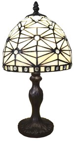 Biela stolná tiffany nočná lampa 18*33
