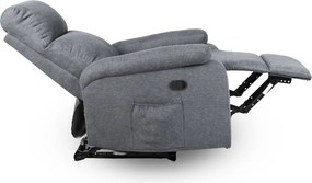 Relaxačné polohovacie TV kreslo ALTO — látka, sivá, nosnosť 130 kg